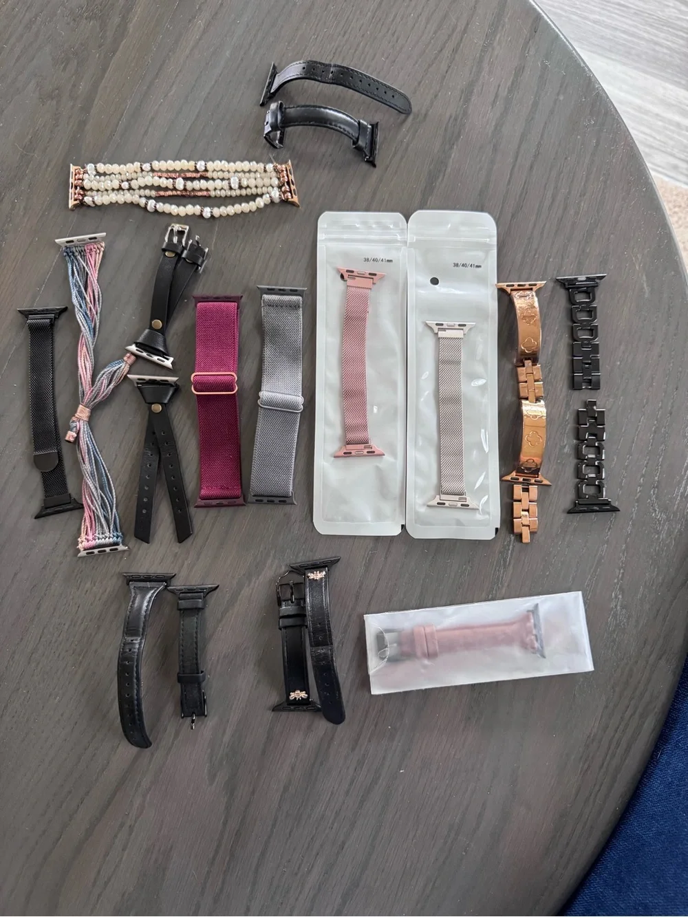 Apple Watch Accessory Lot — Black, Rose Gold, Pink, Gray, Burgundy